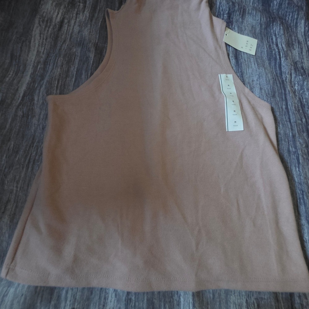 A New Day Womens Mock Neck Sleeveless Tank Top Pink Medium NEW